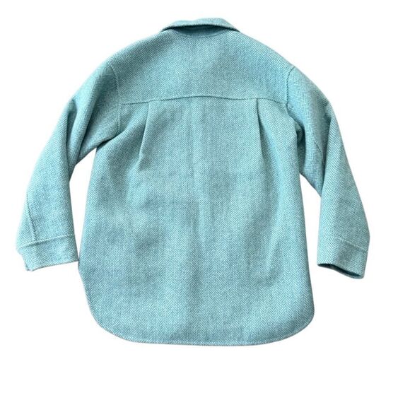 Rails Connie Herringbone Wool Oversize Shirt Jacket Shacket Small Kelly Green - Picture 4 of 9